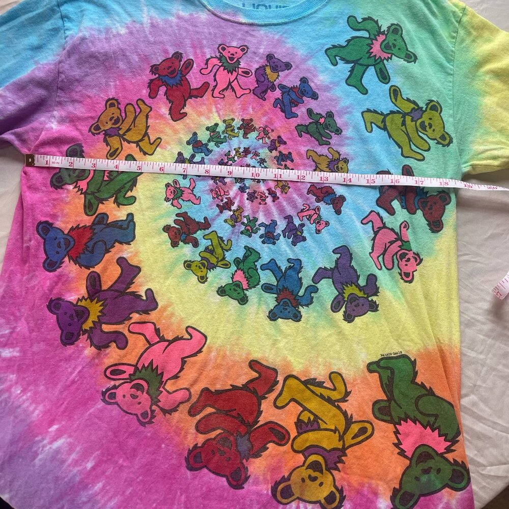 Grateful Dead T-shirt Liquid Blue Dancing Bear Vintage 1995 Tie Dye Spiral Sz M